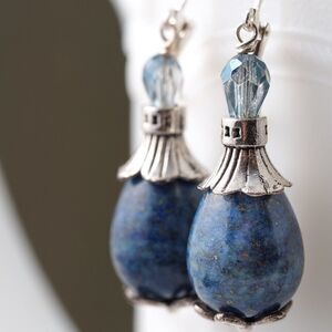 Lapis Lazuli Teardrop Earrings